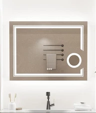 LUVODI Lighted LED Bathroom Mirror: 32”x24” Large Wall Mounted Vanit