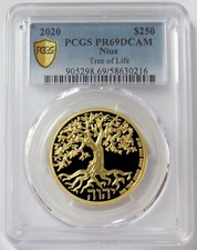 2020 GOLD 250 MINTED NIUE $250 PROOF TREE OF LIFE 1oz PCGS PR 69 DCAM 5795.00 per troy oz