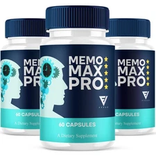 (3 Pack) Memo Max Pro Premium Memory Supplement Capsules, MemoMax (180 Capsules)