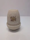 Fenton Custard Hand Painted Basket Weave Glass Fairy Lamp Floral Signed K. Boley