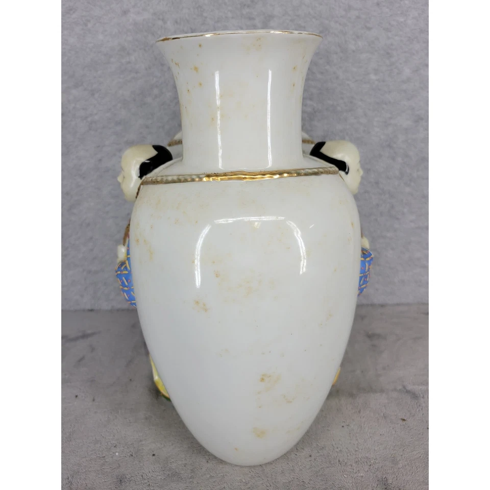 Jarrón doble vintage con estatuilla decoración de cerámica japonesa asiática jarrones Foto 3 de 4