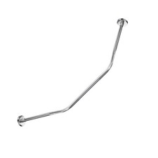 Medium Stainless Steel Diamond Shaped Corner Shower Curtain Rod,Silver Tone