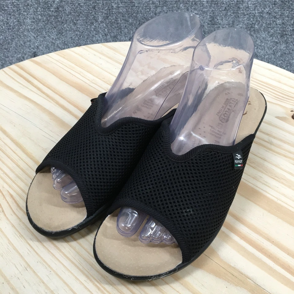 Sandalias Fly Flot para mujer 39 informales cómodas sin cordones cuña baja deslizable tela negra Foto 3 de 4