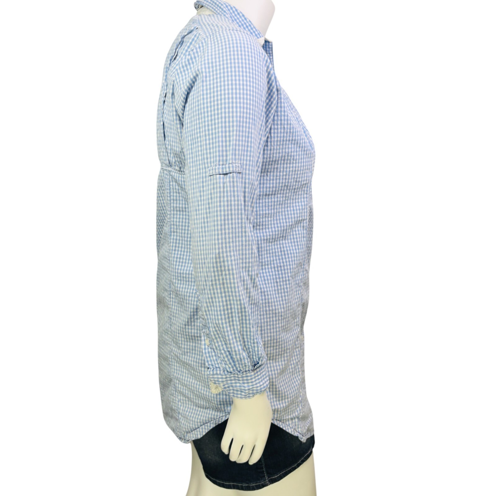 Columbia Womens Super Bonehead Tunic Dress Blue Gingham Fishing Long Sleeve L thumbnail 5