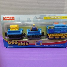 Fisher Price GeoTrax Ox & Jed Figure & Train Set L5904 New 2007 Lights & Sound