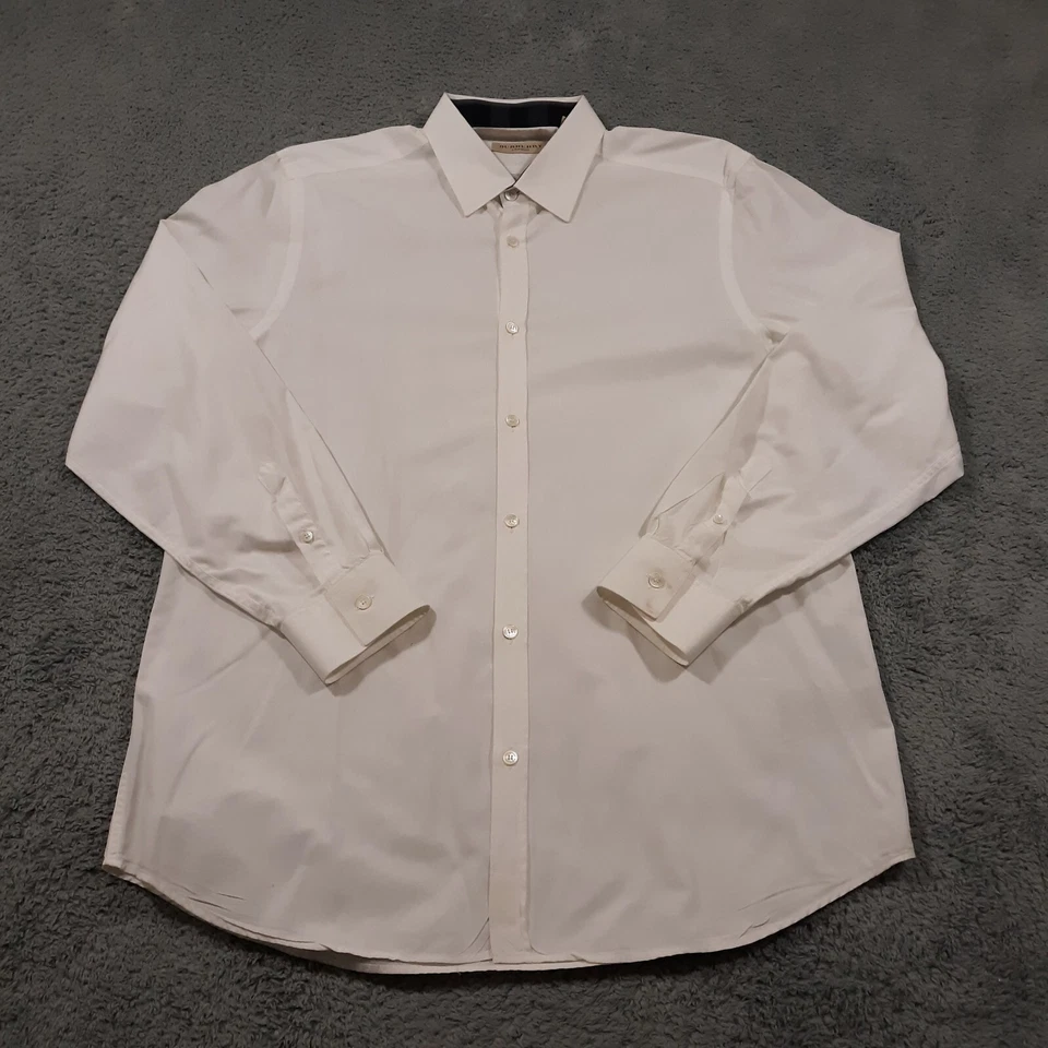 Burberry London Button Up Dress Shirt Mens 16.5 - 42 Tailored Fit White Cotton - Image 2 of 4