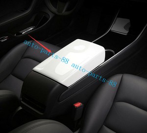 Details About White Interior Car Center Storage Armrest Cover Trim For Tesla Model 3 2017 2019