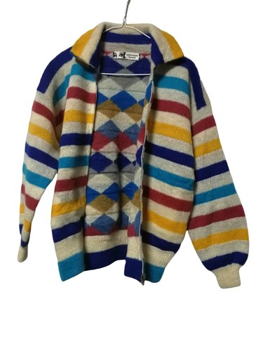 80s Kansai Yamamoto 100% zip sweater multi patterns vintage - Picture 3 of 16