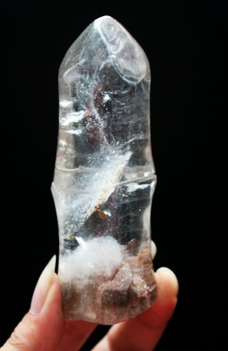 184g CRISTAL FANTASMA NATURAL Manual cuidadosamente tallado junta de bambú de China - Imagen 12 de 12