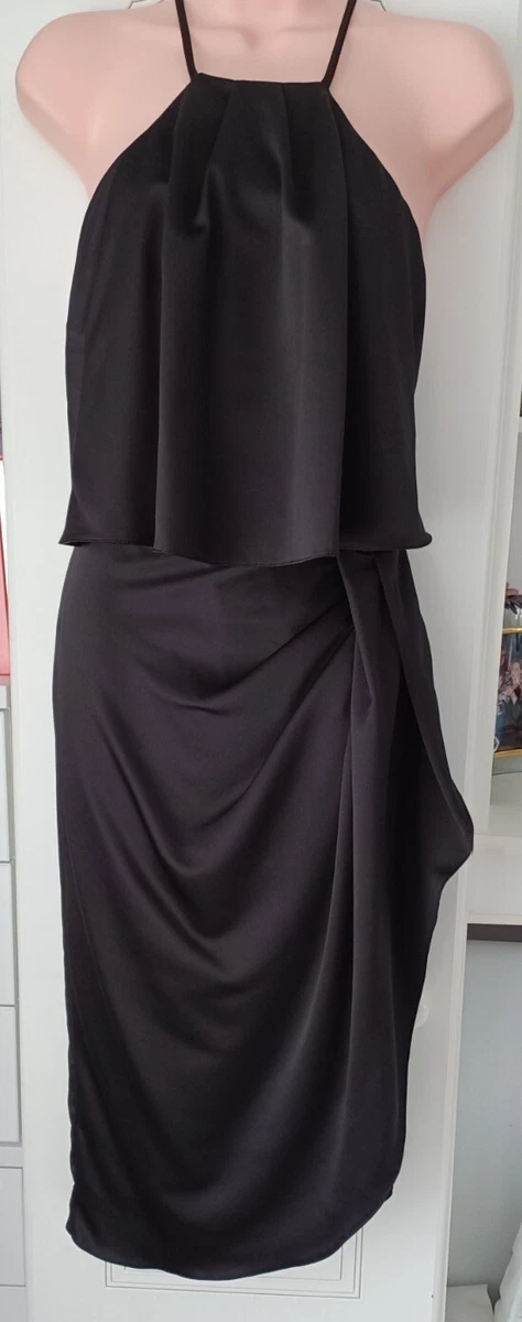 Abbey clancy x lipsy clearance satin halter midi dress
