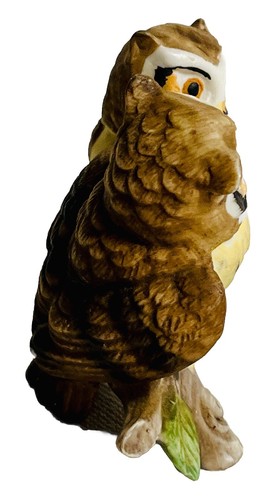 Vintage Lefton Small Cute Owls on Tree Branch Ceramic Figurine Statue Detailed - Picture 10 of 10