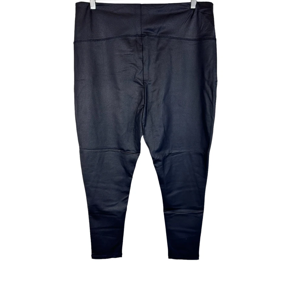 Mujer con Control Mujer Regular Control Abdomen Imitación Cuero Leggings Talla 1X Foto 2 de 2