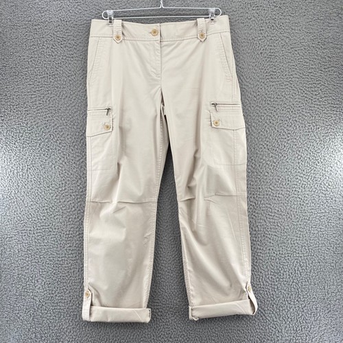 Talbots Hose Damen 8 Petite Beige Signatur Stretch Skimmer Pedal Pusher Cargo