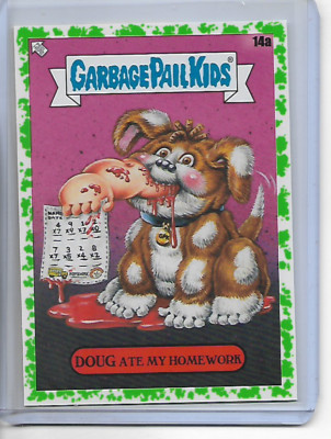 2020 Garbage Pail Kids Late To School Doug Ate My Homework Booger Green Parallel