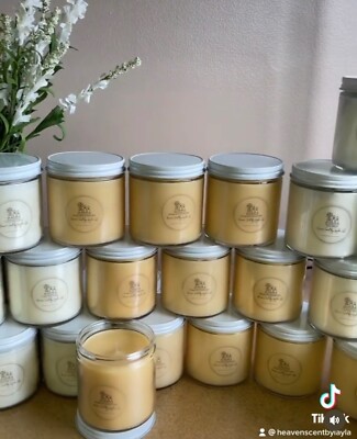 BLACK FRIDAY SALE! Scented Jar Candle 12 oz. (NEW) Jasmine- Color White/Yellow