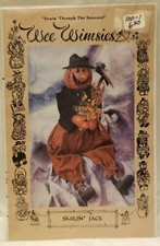 Wee Wimsies Halloween Pattern Smilin' Jack Pumpkin 18" Boy Doll Home Decor 61N4