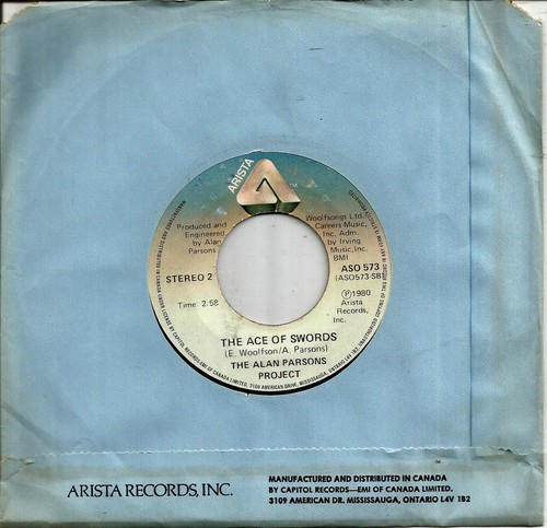 THE ALAN PARSONS PROJECT - GAMES PEOPLE PLAY / THE ACE OF SWORDS -CANADA-7"-1980 - Picture 2 of 2