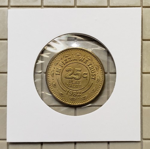 Seltene Chuck E Cheese 1982 25c Spielwert 0,88 Messing Medaille +++ vz #112B - Bild 5 von 5
