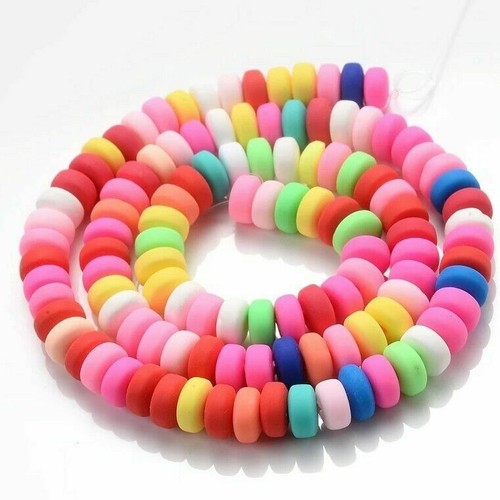 Polymer Clay Beads For Jewellery Making x50 Spacer Oval Chunky Bright 3x7mm - Picture 15 of 16