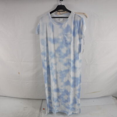 Jasmine & Ginger Blue Cloud Print Terry Midi Lounge Dress Size Medium NWT