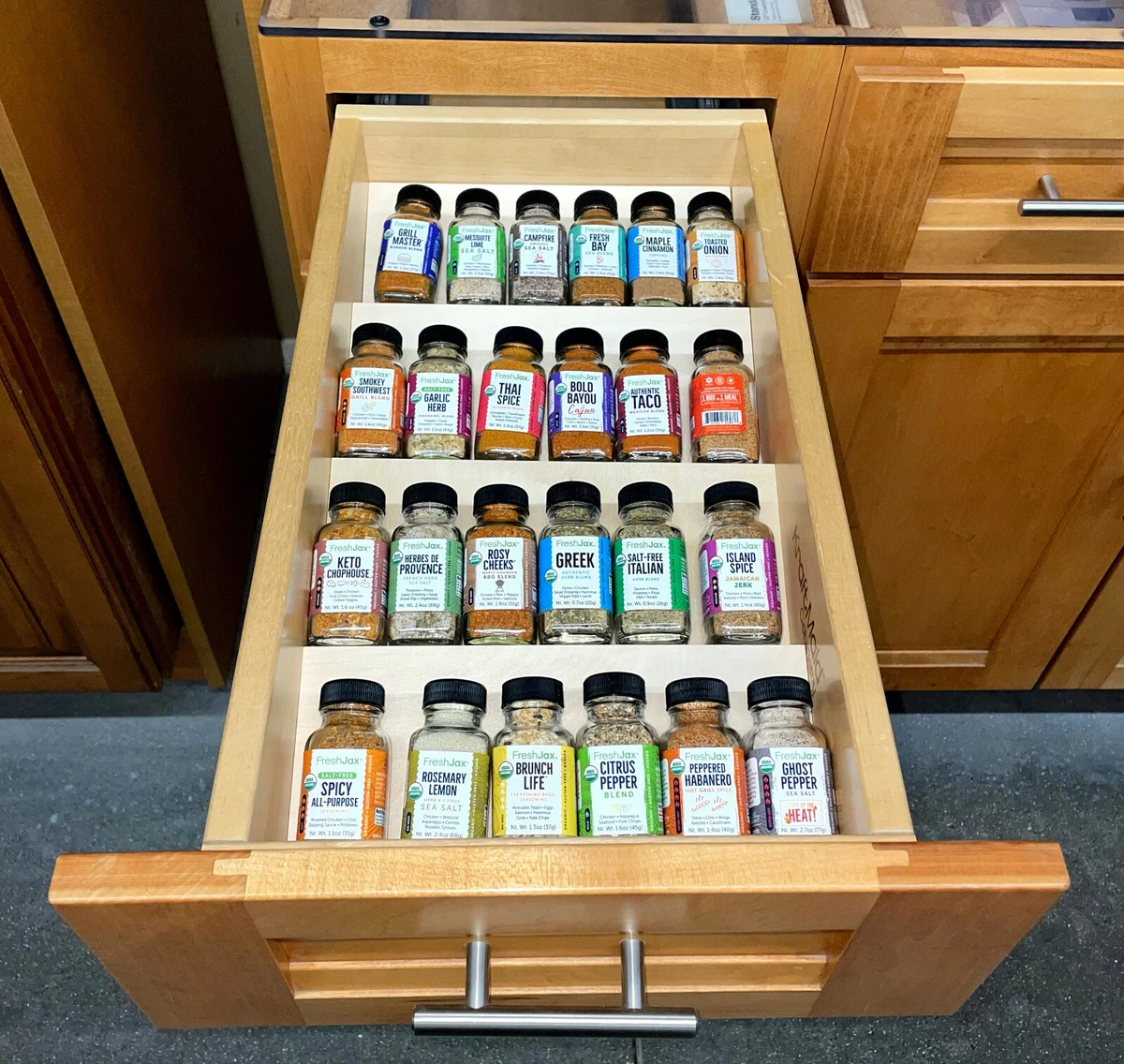 Custom Spice Rack Kitchen Drawer Organizer Spice Jar Storage Vertical Liner  Spice Essential Oil Drawer Storage Spice Rack Insert 