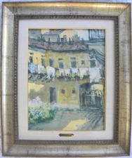 GIOVANETTI (Correggio 1898-Milan 1978) Courtyard Alzaia Naviglio Grande in Milan