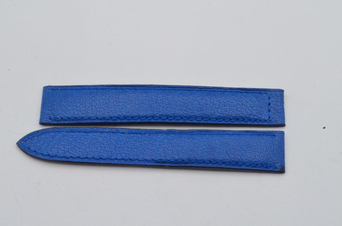 Cartier Calf Leather Bracelet 15MM Folding Clasp 14MM 15-14 Blue