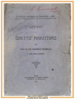 SEERECHTSUNTERRICHT Gabriele Faggella 1921 Casini Schulbuch