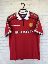 MANCHESTER UNITED 1998 2000 VINTAGE RETRO FOOTBALL SHIRT JERSEY HOME SIZE L