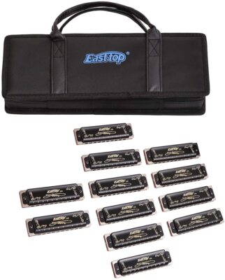 EASTTOP Mundharmonikaset mit 12 Tasten 10Hole Diatonische Blues Mundharmonikaset