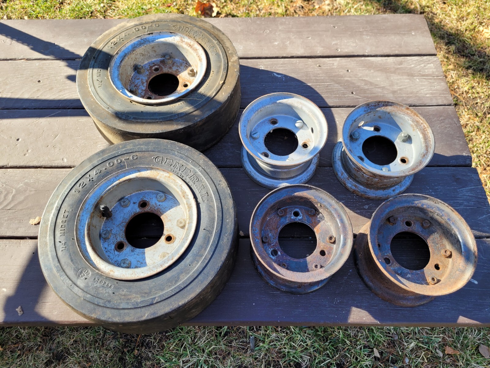 Vintage Go Kart Steel Wheels General Tires Azusa Manco Lancer Homelite