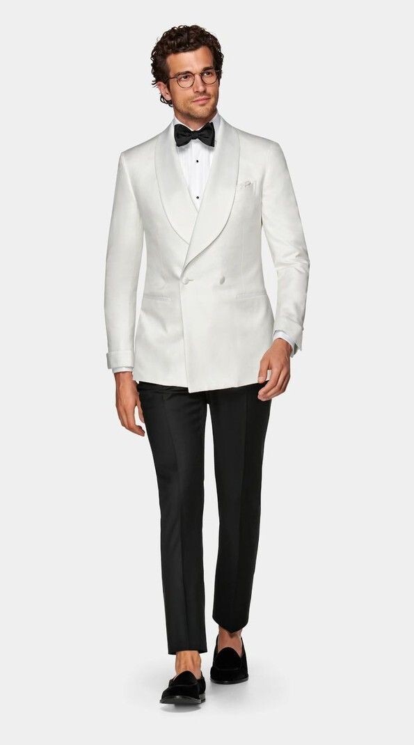 Men Double Breasted Shawl Lapel Blazer Groom Party Prom Tuxedo Wedding Suit