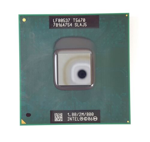Processeur processeur pour ordinateur portable Intel Core 2 DUO T5670 1,8 MHz 800 MHz SLAJ5 - Photo 1/2
