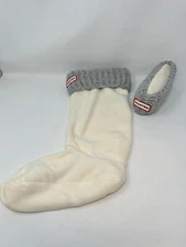 Hunter Original Waffle Cuff Tall Boot Socks - M, White/Grey (3127), I2(A1080T)