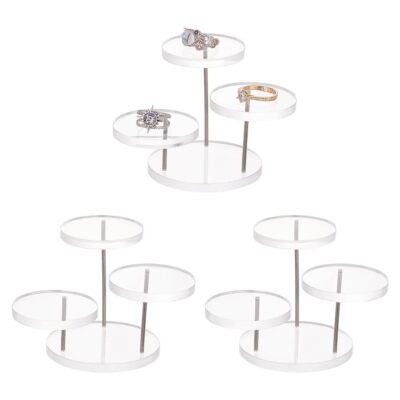 3 Set Round Acrylic Display Riser Stand 2inch Diameter 3 Tier Clear Acrylic R...