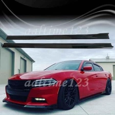 For Dodge Charger 2006-2023 Side Skirt Rocker Panel Lip Splitter Gloss Black