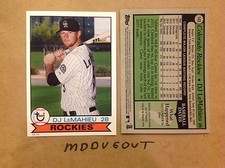 D J Lemahieu #143 Rockies Star 2016 Topps Archive 1979 5x7 # Ed / 49 Hergestellt
