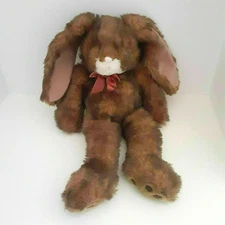 Vintage MJC Purr-Fection Bunny Rabbit Plush 16" Brown Stuffed Animal Floppy Ears