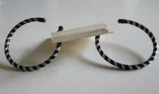 2 Creolen Ø 45mm Ohrringe Schwarz Silber Damen