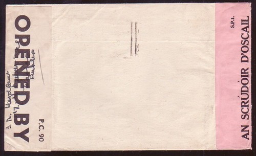 IRELAND 1943 BRITISH/IRISH CENSOR LABELS COVER - Foto 2 di 2