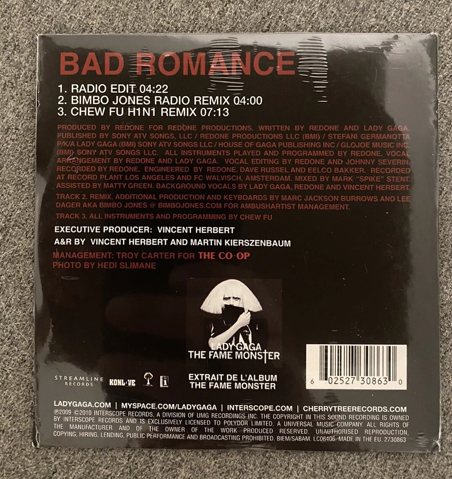 NEW & SEALED - Lady GaGa - Bad Romance - French Release - Cardsleeve - 2010 RARE Foto 2 de 2