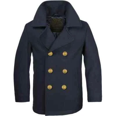 Giacca Giaccone Cappotto Marina Marinaio Vintage Navy Pea Coat Marine Army Blu