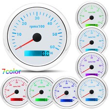 85mm Tachometer Gauge 0-6000rpm 7 Colors Led Hourmeter For Car Truck 85mm Tachometer Gauge 0-6000rpm 7 Colors Led Hourmeter For Car Truck