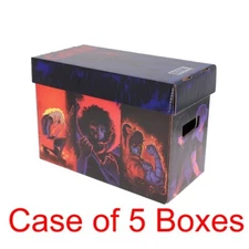 Case of 5 BCW Short Cardboard Comic Book Storage Boxes with GRIM Art Design