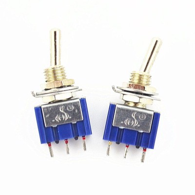 100Pcs 3 Pin 3 Position ON-OFF-ON SPDT Mini Latching Toggle Switch AC 125V/6A