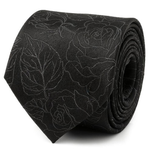 Black Floral Men's Tie - Picture 1 of 5