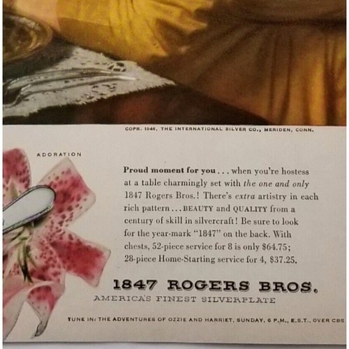 Pubblicità rivista Rogers Bros Silverplate 1946 - Foto 2 di 2