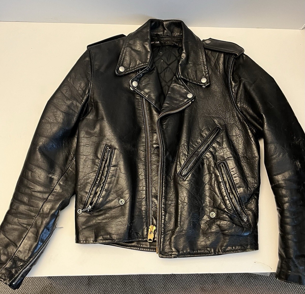 Vintage 1970s AMF Harley Davidson motorcycle/biker black leather 