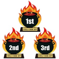 Chili Cook Off Trophies - 3Pcs Chili Pepper Pot Acrylic Trophy Prizes Chili C...
