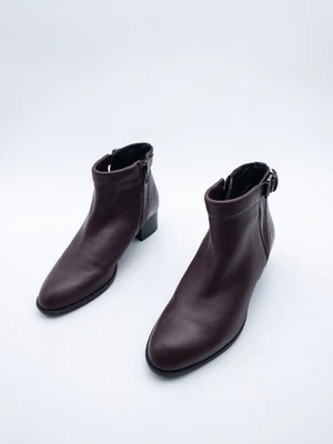 Minelli Bottines Femme En Cuir Rouge Taille 36 EU Art 37347-40 - Photo 1/4